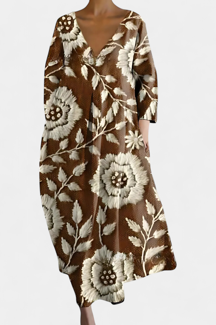 Valantomode | Soft V-Neck Dress for Effortless Everyday Style