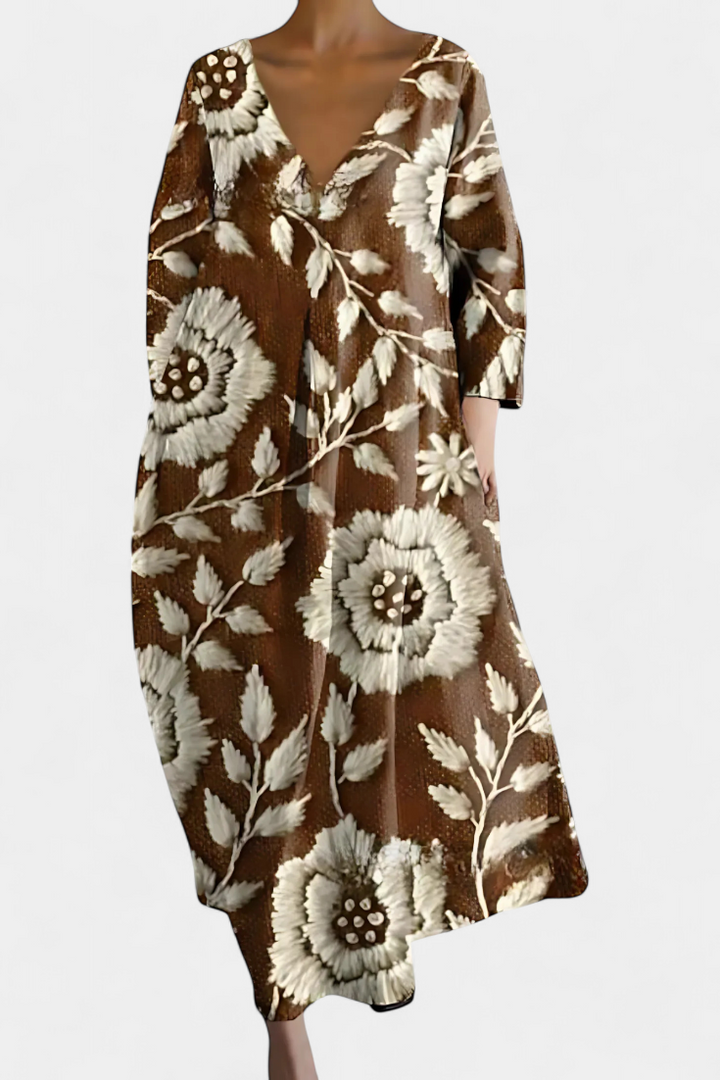 Valantomode | Soft V-Neck Dress for Effortless Everyday Style