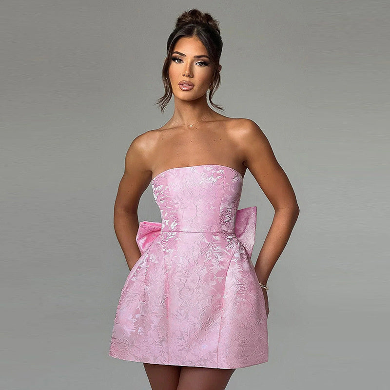 Valantomode | Chic Strapless Mini Dress for Nights Out and Parties