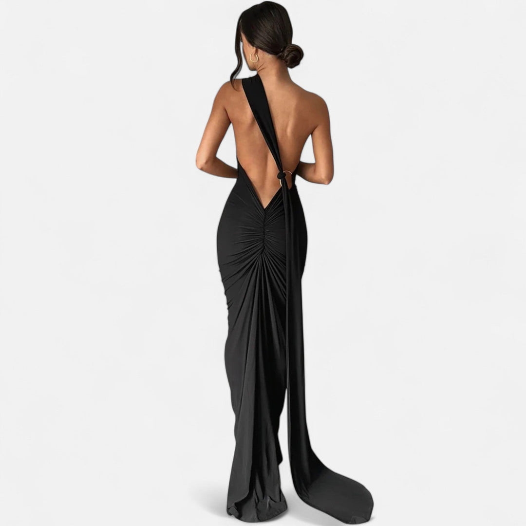 Valantomode  | Women’s Backless Scarf-Tie Evening Dress