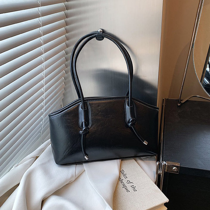 Valantomode | Aria Archival Baguette – Premium Vegan Leather Slim Shoulder Bag with Silver-Tone Accents