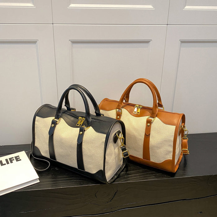 Valantomode | Odyssey Two-Tone Duffle – Premium Canvas & Vegan Leather Weekend Travel Bag