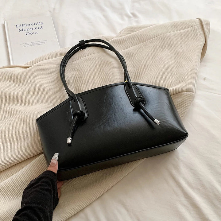 Valantomode | Aria Archival Baguette – Premium Vegan Leather Slim Shoulder Bag with Silver-Tone Accents