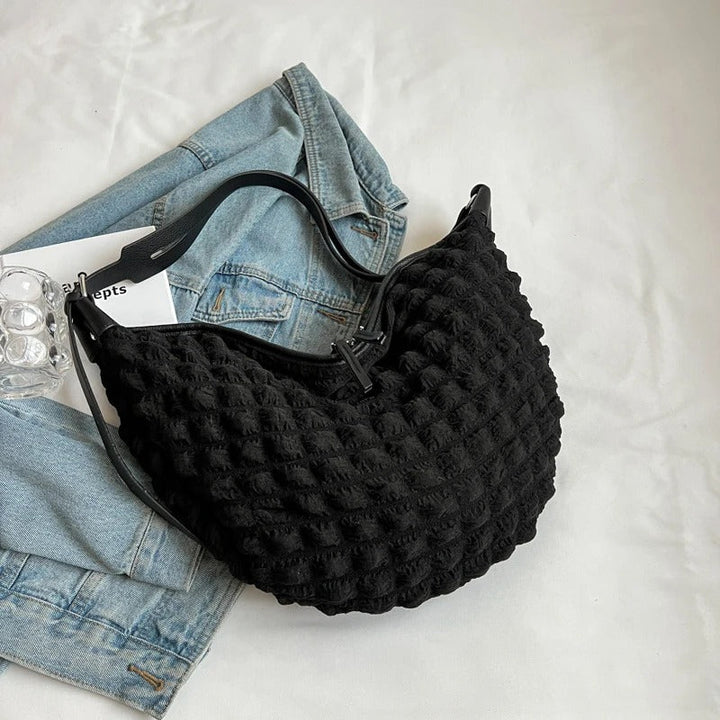 Valantomode | The Veridian Nimbus Logistics – Women's Premium Textured Cotton Cloud Puffer Bag