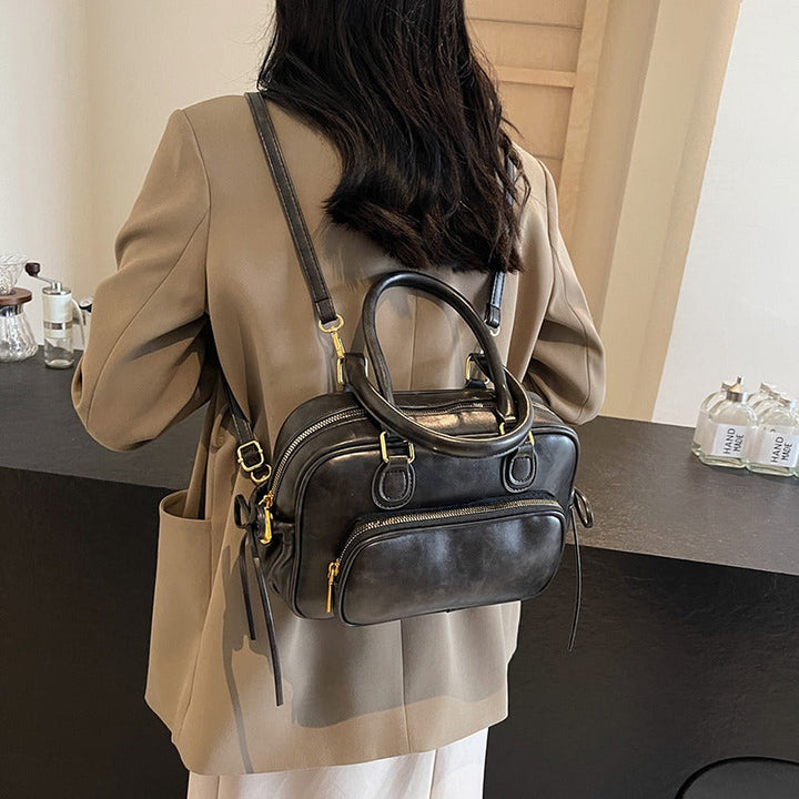 Valantomode | Linear Archival Courier – 3-in-1 Premium Vegan Leather Convertible Bag & Backpack
