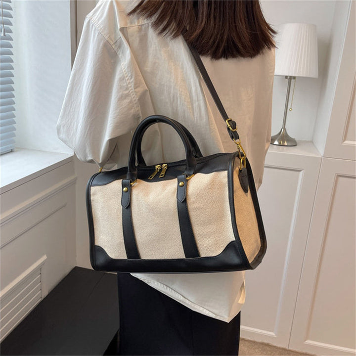 Valantomode | Odyssey Two-Tone Duffle – Premium Canvas & Vegan Leather Weekend Travel Bag