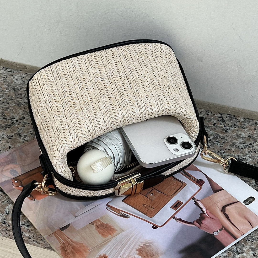 Valantomode | The ‘Aurelius’ Poppy Micro-Monolith – Women's Premium Mini Artisanal Straw Crossbody
