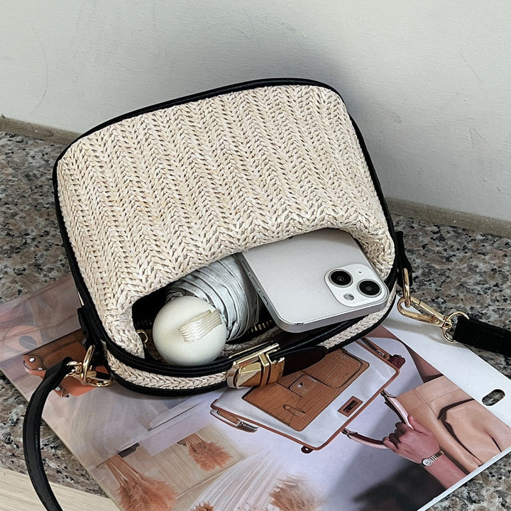 Valantomode | The ‘Aurelius’ Poppy Micro-Monolith – Women's Premium Mini Artisanal Straw Crossbody
