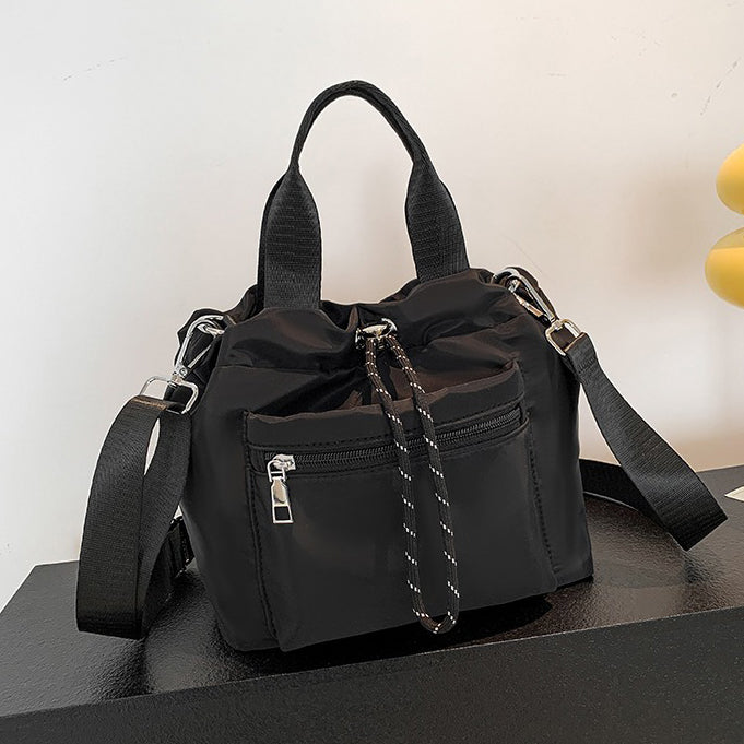 Valantomode | Nimbus Kinetic Capsule – Premium Water-Resistant Nylon Drawstring Tote & Shoulder Bag