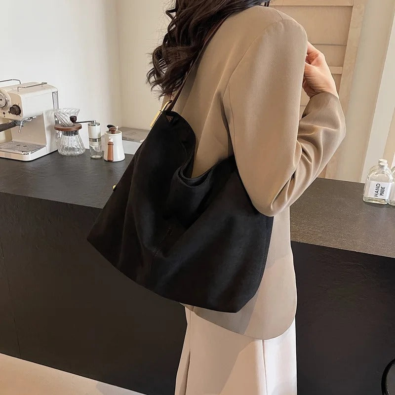 Valantomode | Velvet Sovereign Garrison – Premium Vegan Suede Large Executive Tote & Shoulder Bag