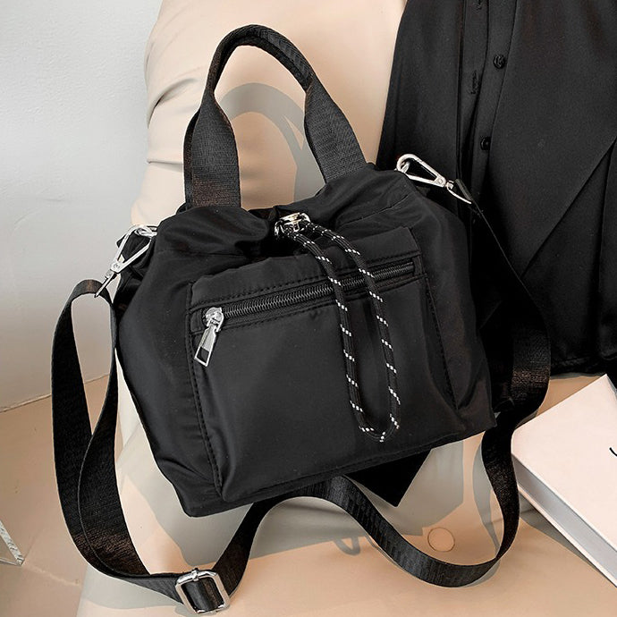 Valantomode | Nimbus Kinetic Capsule – Premium Water-Resistant Nylon Drawstring Tote & Shoulder Bag