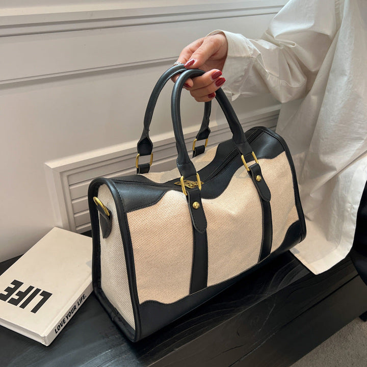 Valantomode | Odyssey Two-Tone Duffle – Premium Canvas & Vegan Leather Weekend Travel Bag