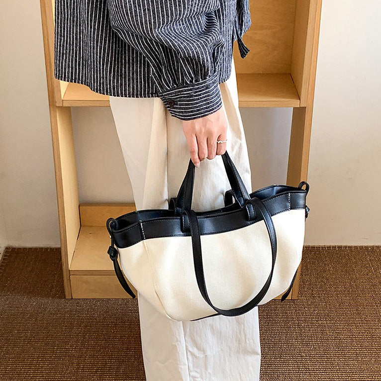 Valantomode | Odyssey Horizon Garrison – Premium Textured Canvas & Vegan Leather Structured Tote