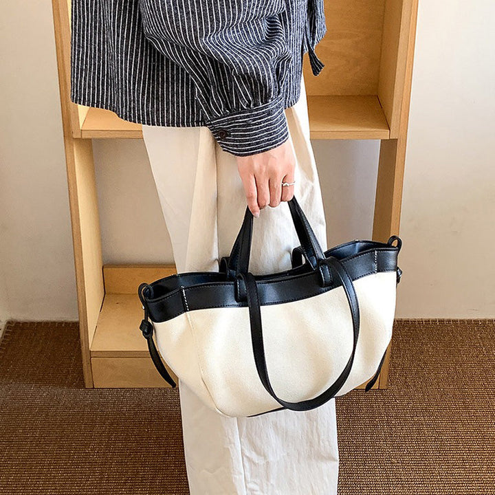 Valantomode | Odyssey Horizon Garrison – Premium Textured Canvas & Vegan Leather Structured Tote