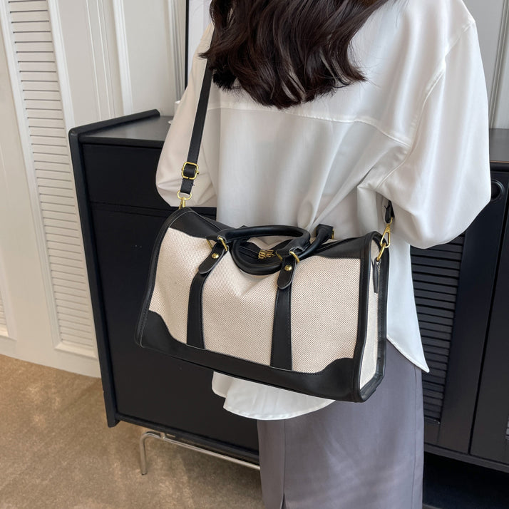 Valantomode | Odyssey Two-Tone Duffle – Premium Canvas & Vegan Leather Weekend Travel Bag
