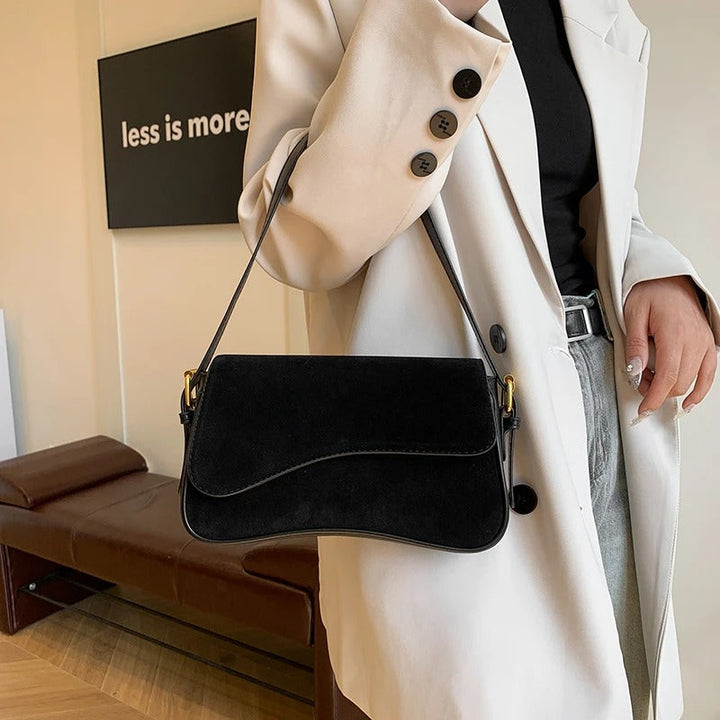 Valantomode | The ‘Aurelius’ Olivia Textural Garrison – Women's Premium Suede Crossbody Bag