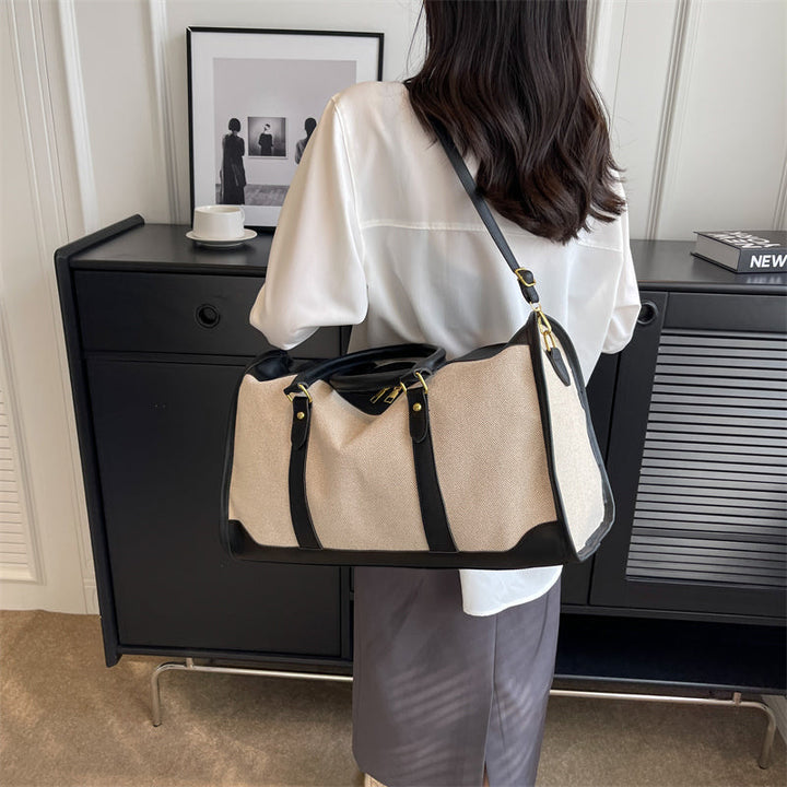 Valantomode | Odyssey Two-Tone Duffle – Premium Canvas & Vegan Leather Weekend Travel Bag