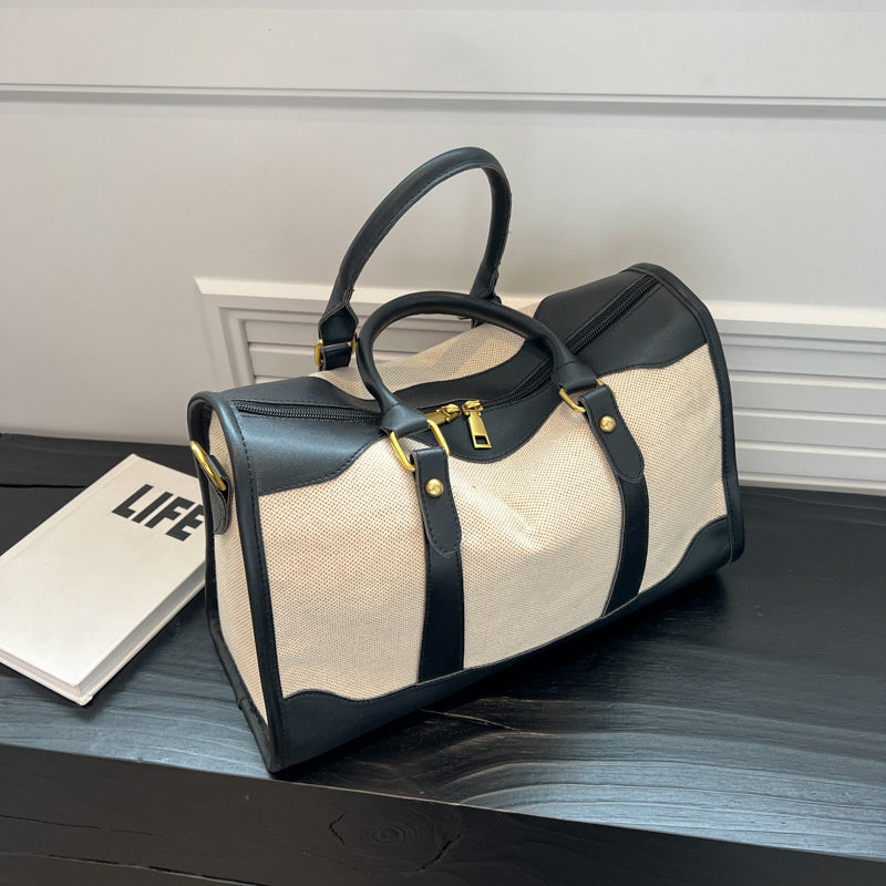 Valantomode | Odyssey Two-Tone Duffle – Premium Canvas & Vegan Leather Weekend Travel Bag