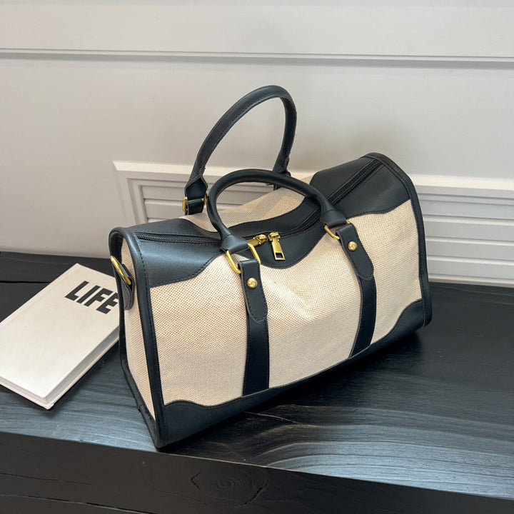 Valantomode | Odyssey Two-Tone Duffle – Premium Canvas & Vegan Leather Weekend Travel Bag