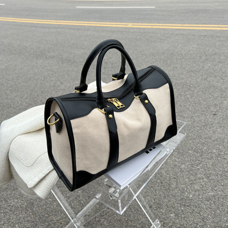 Valantomode | Odyssey Two-Tone Duffle – Premium Canvas & Vegan Leather Weekend Travel Bag
