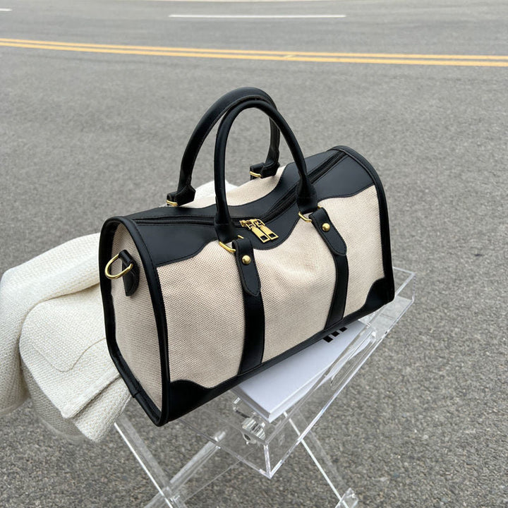 Valantomode | Odyssey Two-Tone Duffle – Premium Canvas & Vegan Leather Weekend Travel Bag