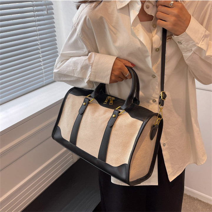 Valantomode | Odyssey Two-Tone Duffle – Premium Canvas & Vegan Leather Weekend Travel Bag