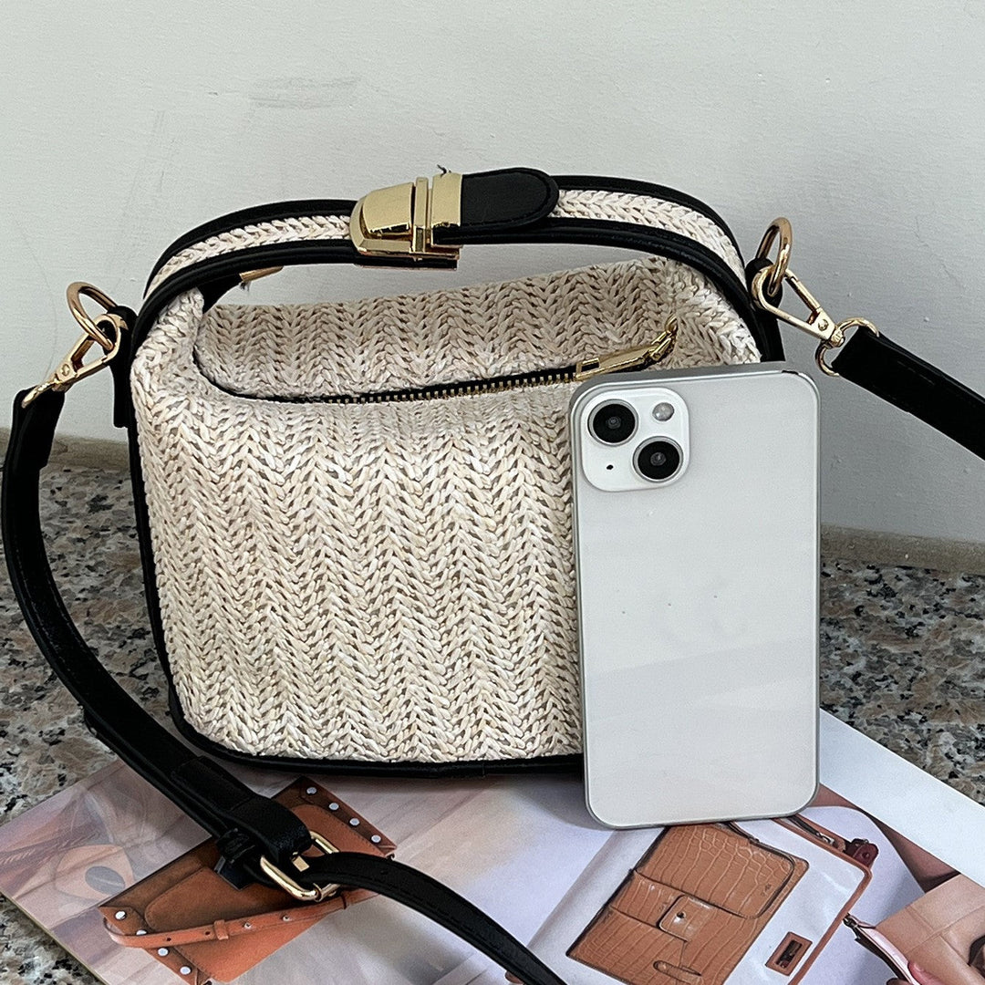 Valantomode | The ‘Aurelius’ Poppy Micro-Monolith – Women's Premium Mini Artisanal Straw Crossbody