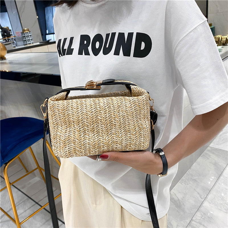 Valantomode | The ‘Aurelius’ Poppy Micro-Monolith – Women's Premium Mini Artisanal Straw Crossbody
