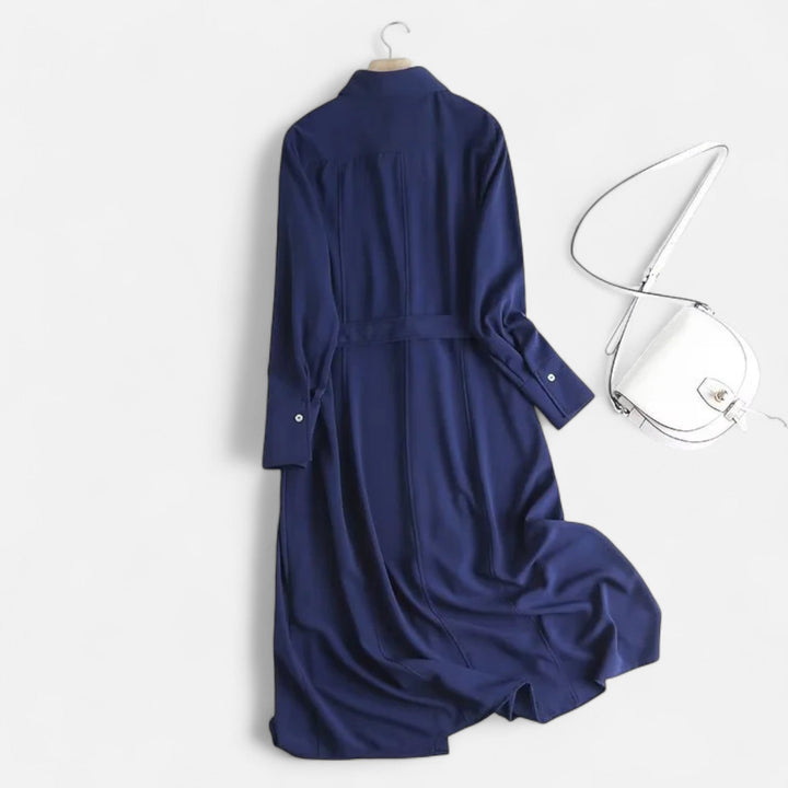 Valantomode | Women’s Slim-Fit Cotton-Blend Midi Dress with Belt