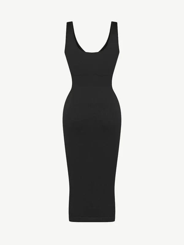 Valantomode | Removable Pad Deep V Neck Bodycon Midi Dress