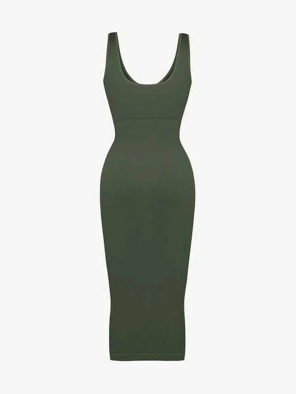 Valantomode | Removable Pad Deep V Neck Bodycon Midi Dress