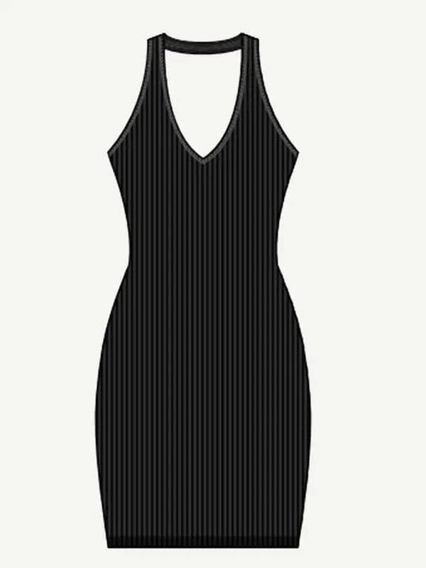 Valantomode | Halter Neck Bodycon Mini Dress Shapewear