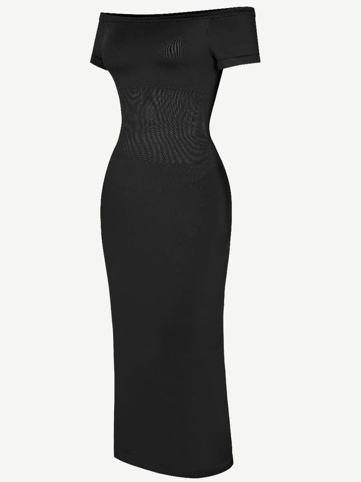 Valantomode | Smooth Off-Shoulder Bodycon Midi Dress