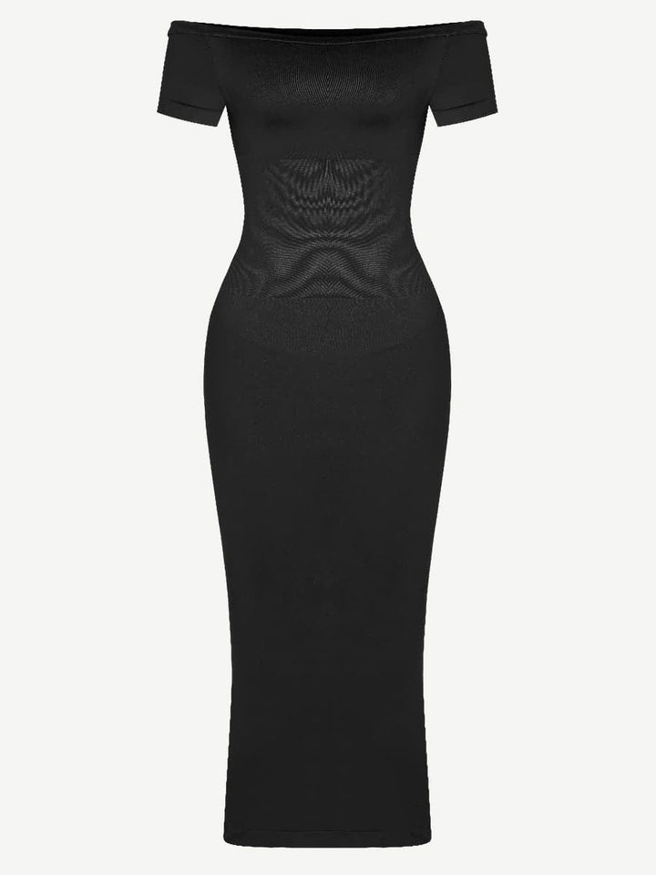 Valantomode | Smooth Off-Shoulder Bodycon Midi Dress