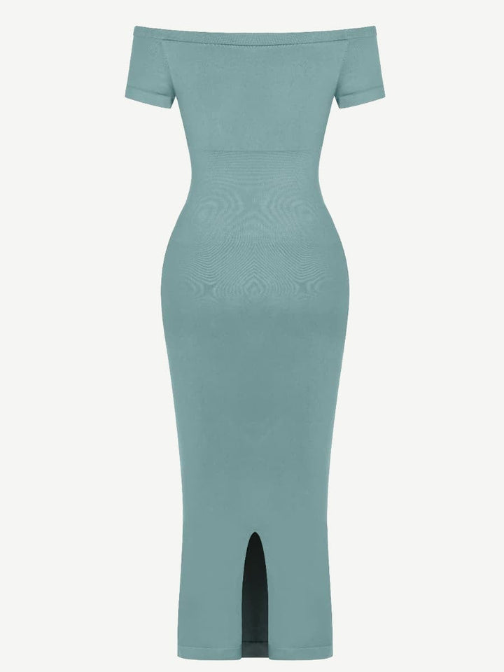Valantomode | Smooth Off-Shoulder Bodycon Midi Dress