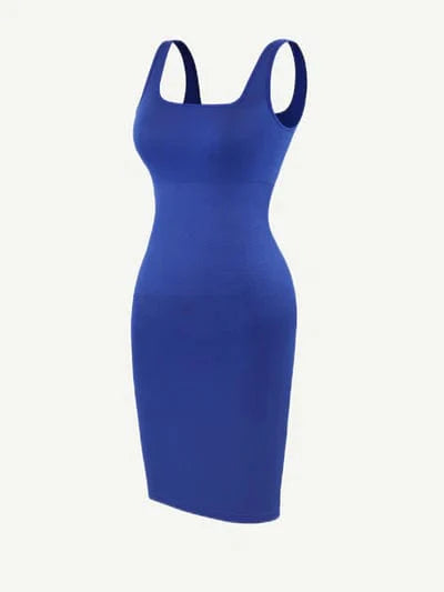 Valantomode | Bodycon Mini Dress with Square Neck and Removable Pads - Snatched Shapewear