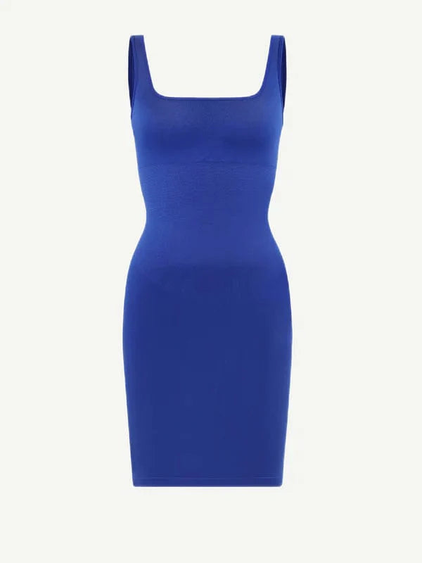 Valantomode | Bodycon Mini Dress with Square Neck and Removable Pads - Snatched Shapewear