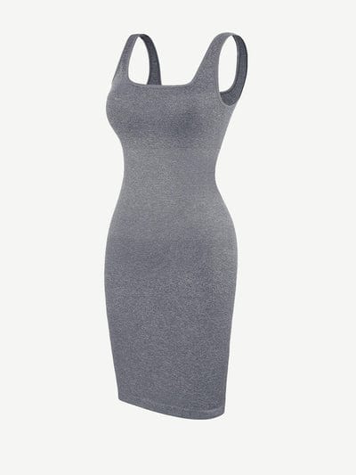 Valantomode | Bodycon Mini Dress with Square Neck and Removable Pads - Snatched Shapewear