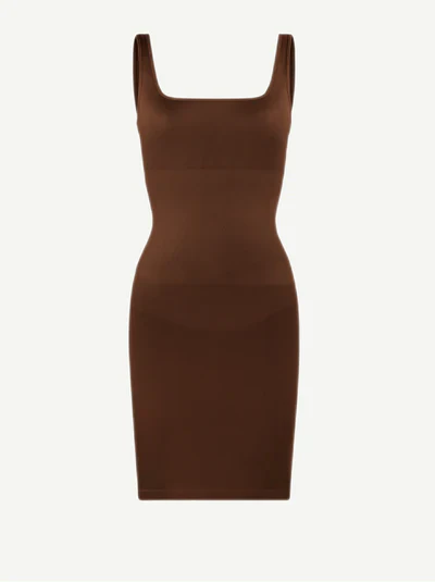 Valantomode | Bodycon Mini Dress with Square Neck and Removable Pads - Snatched Shapewear