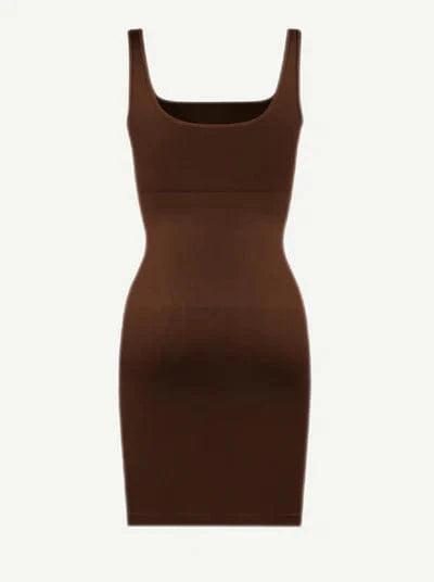 Valantomode | Bodycon Mini Dress with Square Neck and Removable Pads - Snatched Shapewear