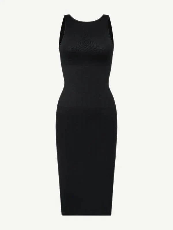 Valantomode | Bodycon Midi Dress with Tummy Control Shapewear