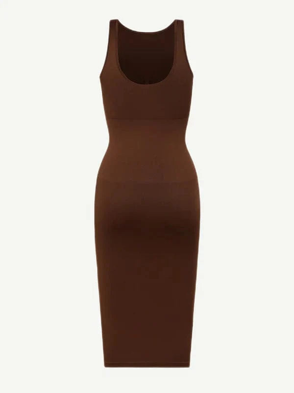 Valantomode | Bodycon Midi Dress with Tummy Control Shapewear