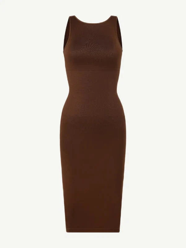 Valantomode | Bodycon Midi Dress with Tummy Control Shapewear