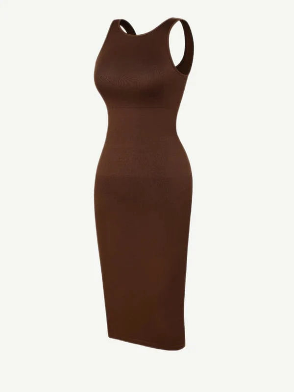 Valantomode | Bodycon Midi Dress with Tummy Control Shapewear