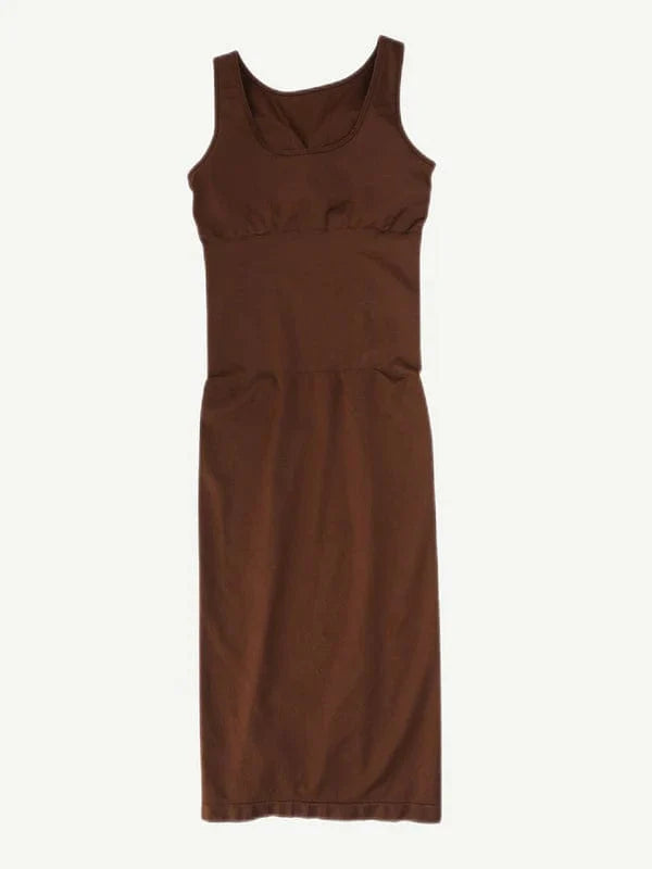 Valantomode | Bodycon Midi Dress with Tummy Control Shapewear