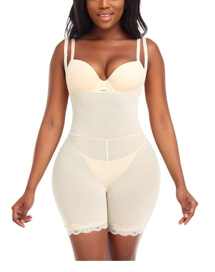 Valantomode | Lace Shaper Bodysuit with Breathable Fabric, Removable Hip Pads, and Adjustable Straps