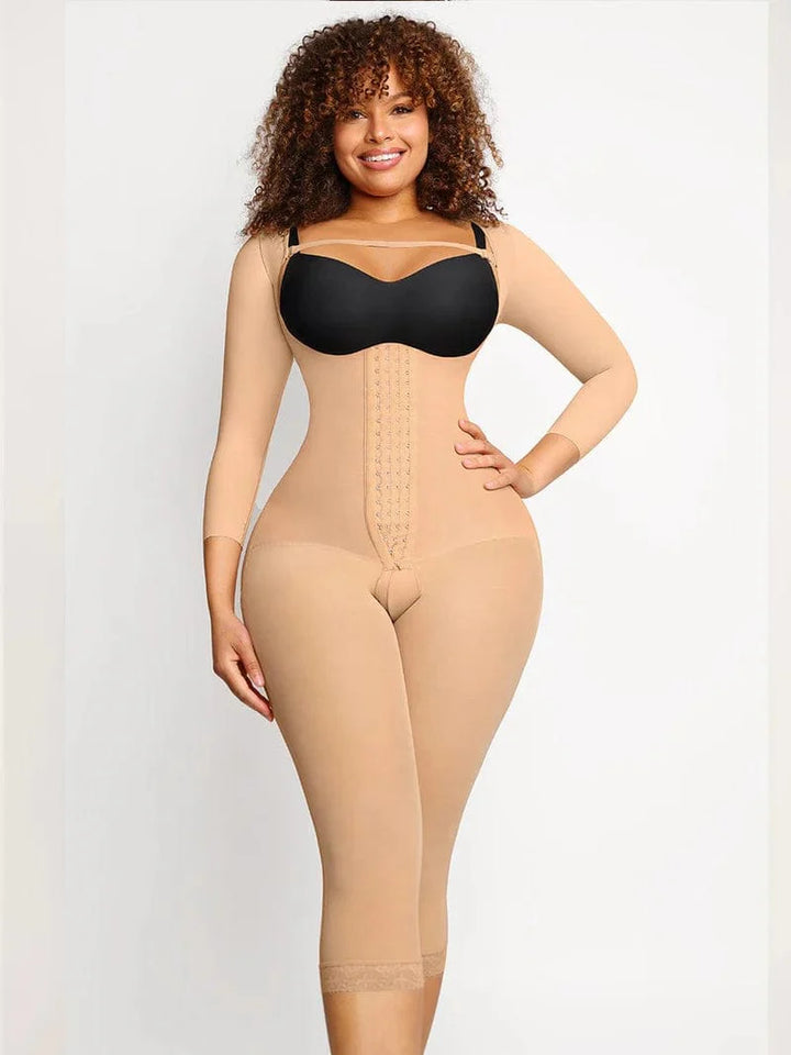 Valantomode | U-Shape Bust Support Long Sleeve Shapewear Bodysuit