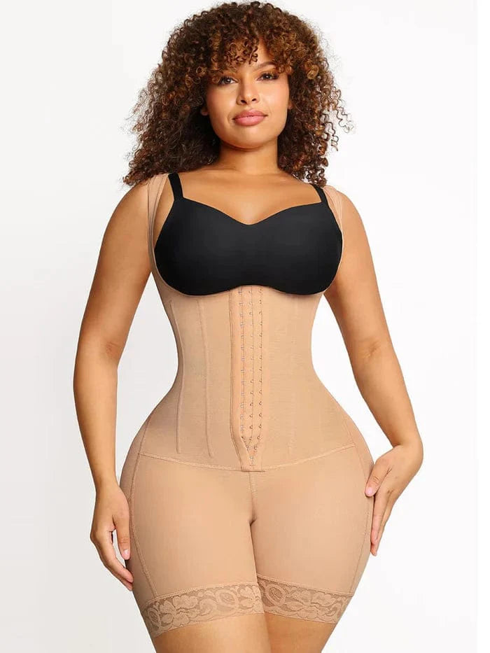 Valantomode | Women's Open Bust Shapewear Bodysuit with Steel Boning for Tummy Control