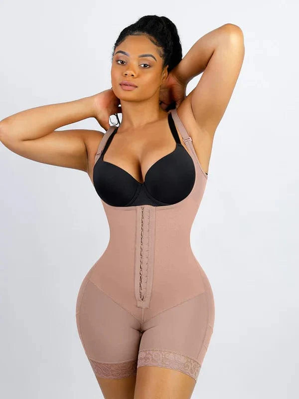 Valantomode | Lace Open Bust Shapewear Bodysuit with Tummy Control