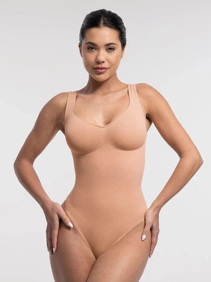 Valantomode | Women's Shaping Bodysuit with T-Back Brief for Tummy Control and Bust Support